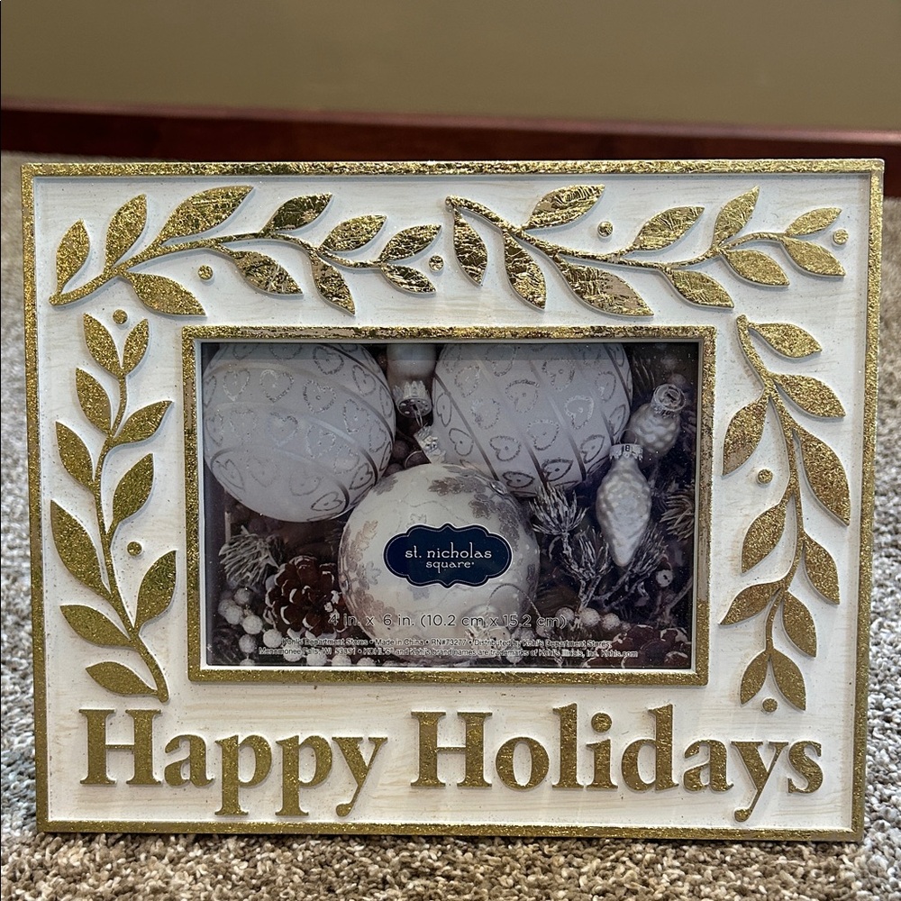 St. Nicholas Square Gold Leaf Holiday Frame